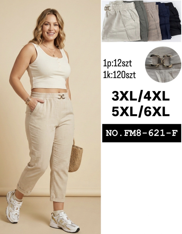 Spodnie duże rozmiary damskie Roz 3XL-6XL, Mix Kolor Paczka 12 szt